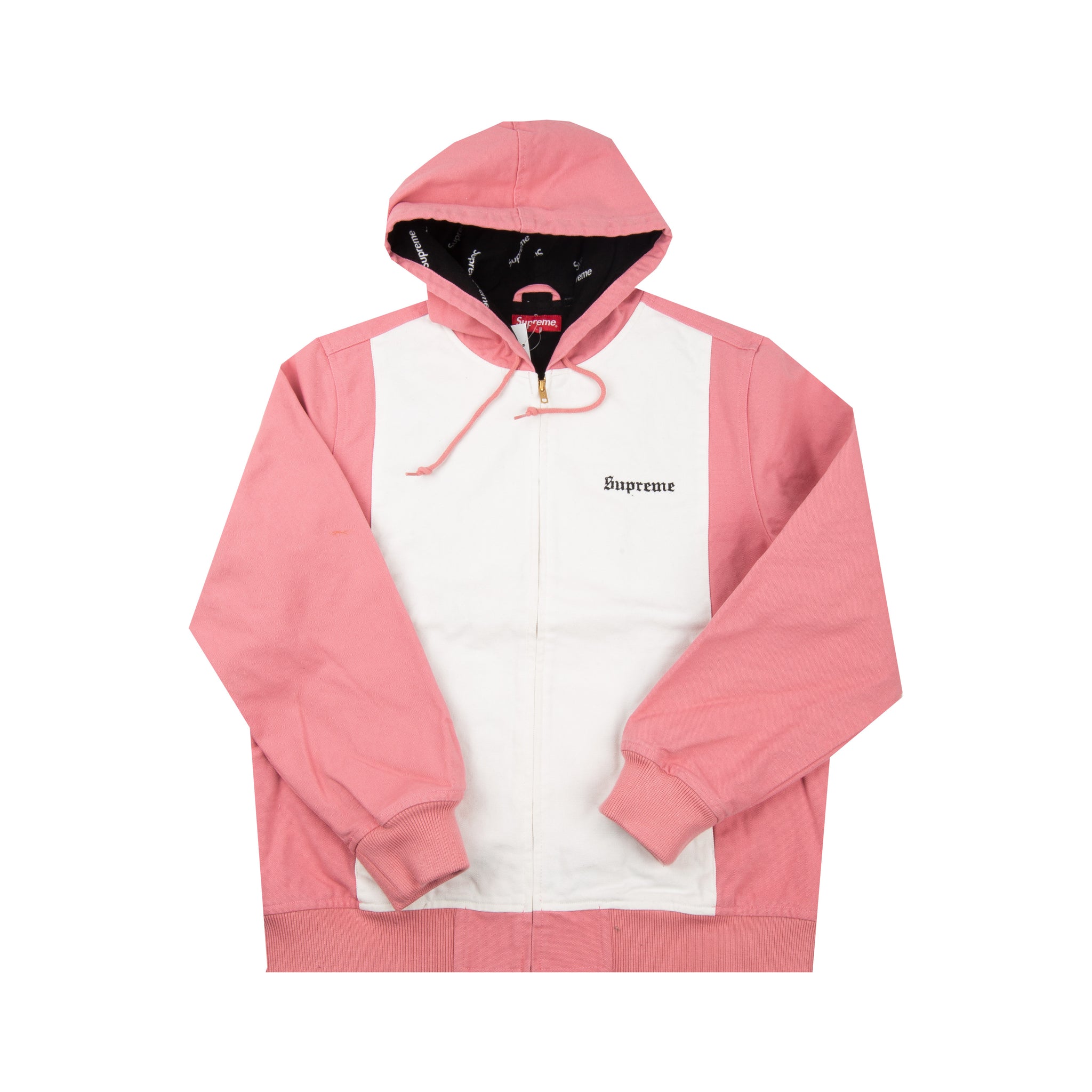 Supreme Pink 2 Tone Hooded Work Jacket – On The Arm