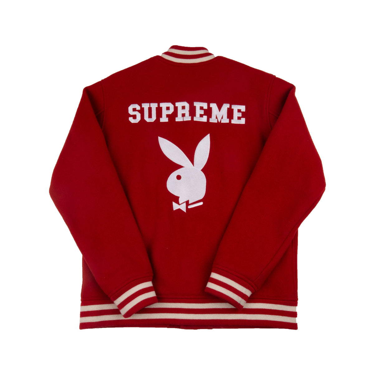 Supreme Red Playboy Jacket – On The Arm