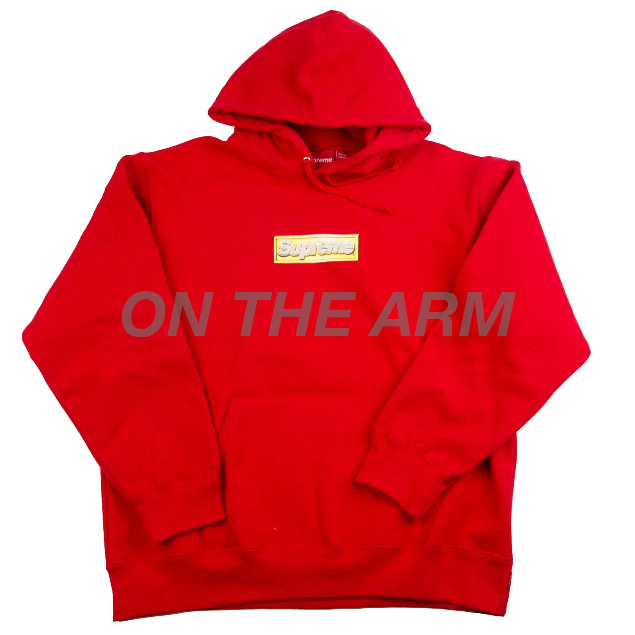 Supreme Red Bling Box Logo Hoodie – On The Arm