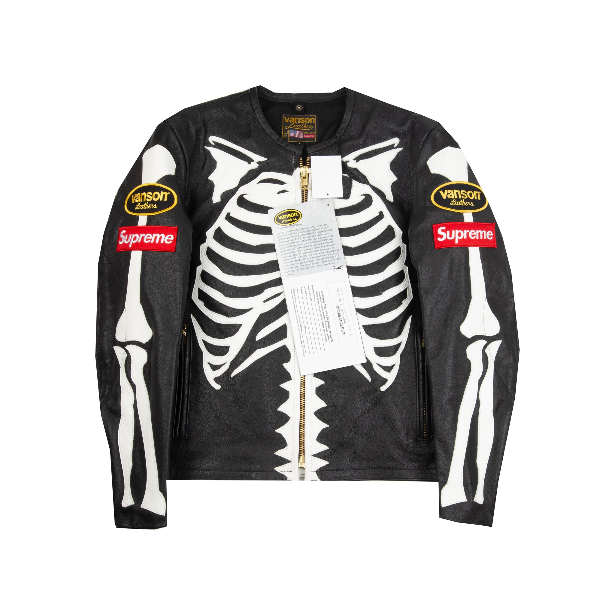 supreme leather bones jacket