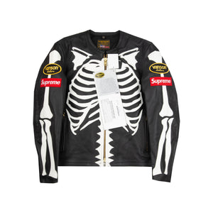 supreme skeleton leather jacket