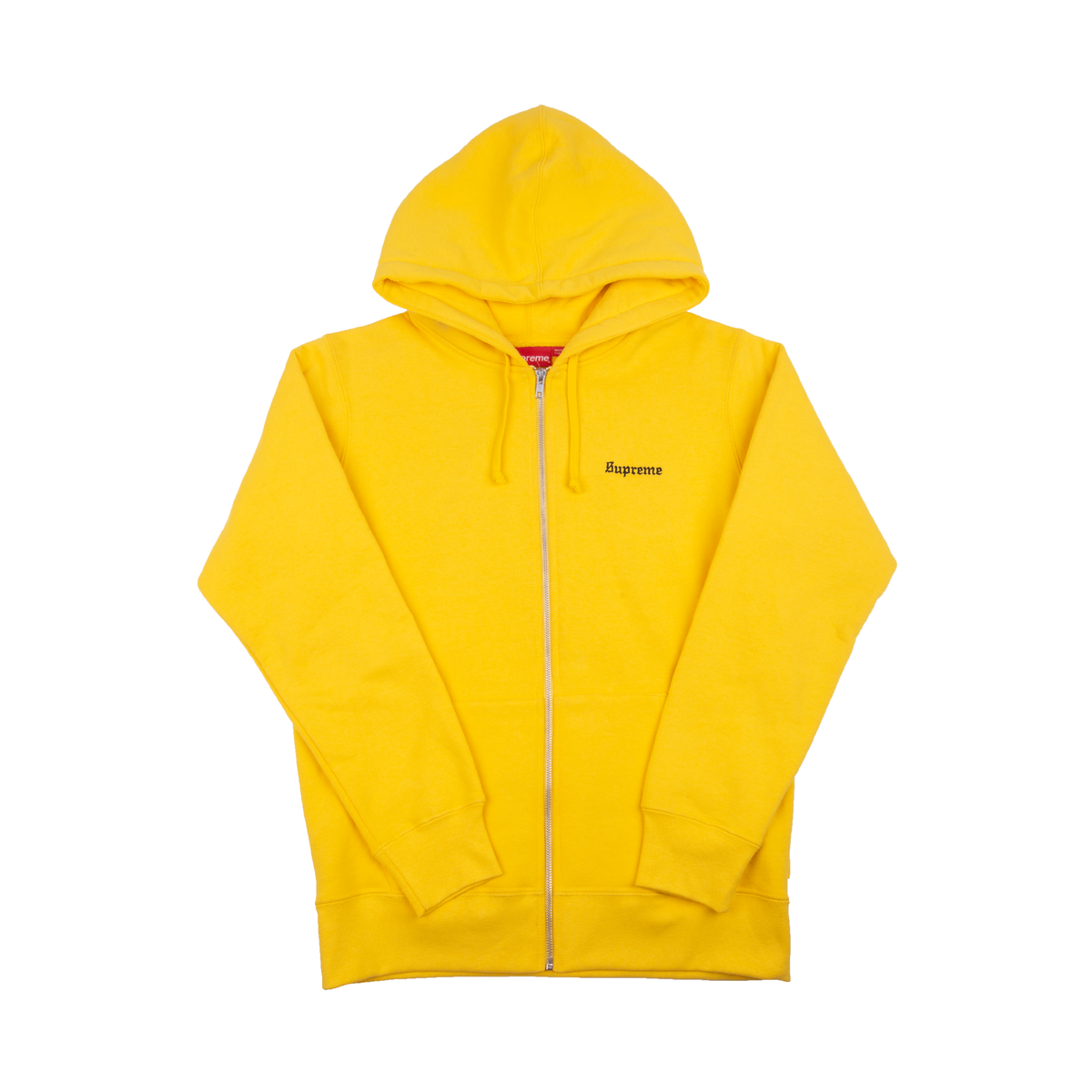 Supreme Yellow 666 Zip-Up Sweater – On The Arm