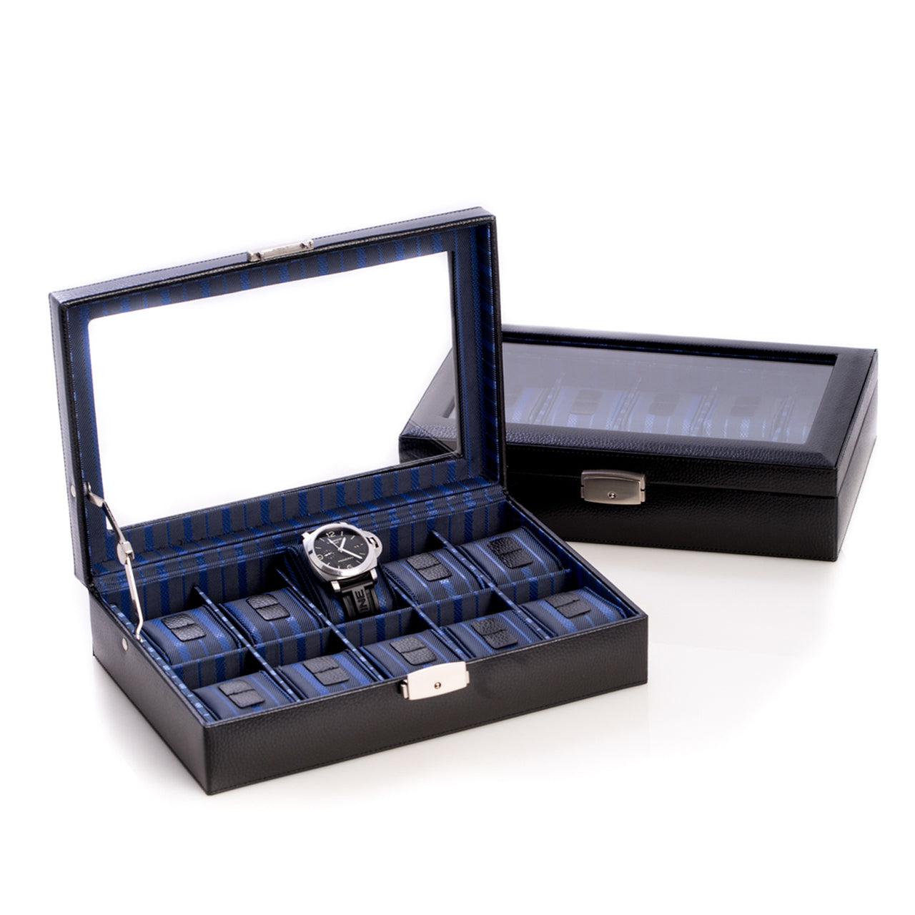 LEATHER GLASS TOP 10 WATCH BOX