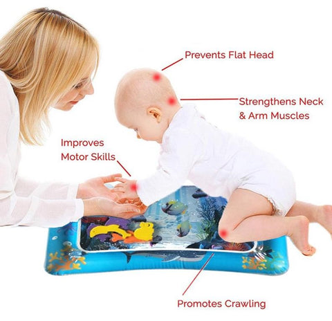 BABY INFLATABLE WATER MAT, Baby Inflatable Water Mat, Tummy Time Playmat  For Babies - DAILY DEAL ME