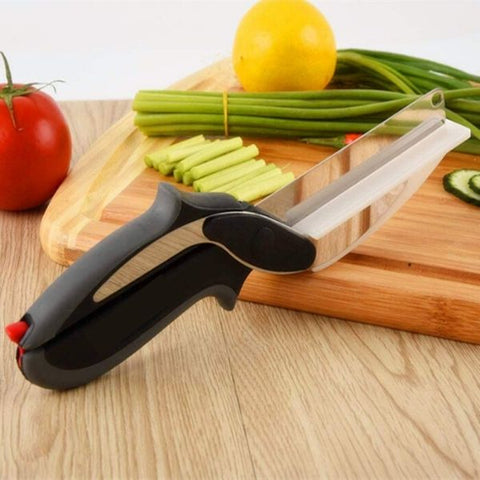 Clever Cutter 2-in-1 Knife & Cutting Board- The Original Quickly Chops Your Favorite Fruits, Vegetables, Meats, Cheeses & More in Second, Replace