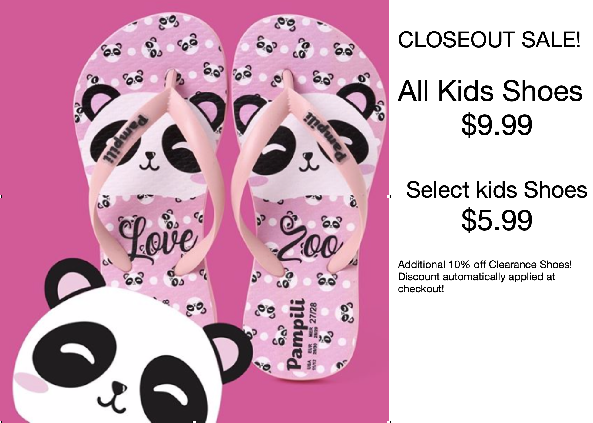 kids girls flip flops