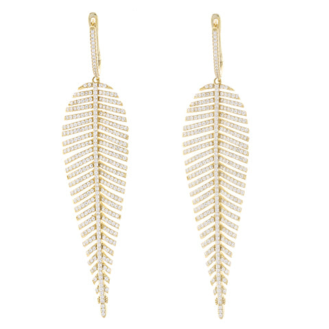 Dramatic Statement Silver Colored Large Feather Earrings With Surgical –  SaraAtMidnight