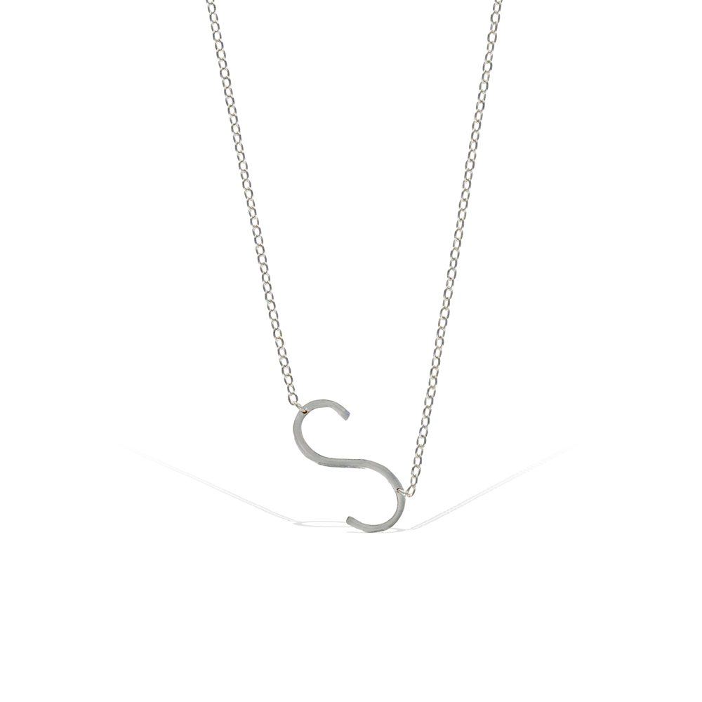 Letter V Modern Initial Necklace- Gold & Silver