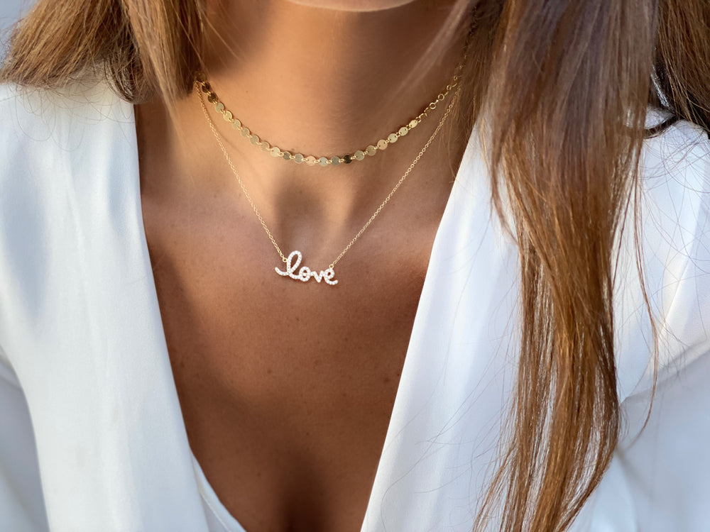 Alexandra Marks Personalized Love Script Cz Necklace Silver Gold Alexandra Marks Jewelry