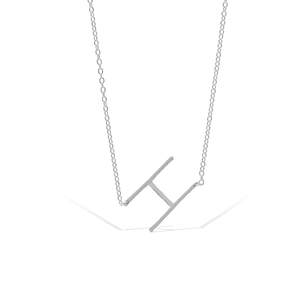 Sideways Letter K Initial Necklace - Silver & Gold