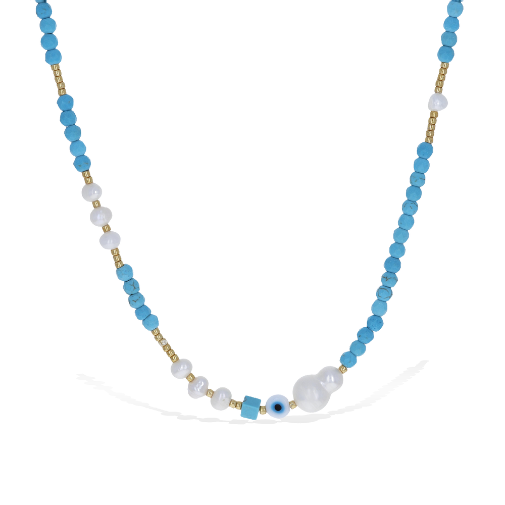 Turquoise Mixed Bead Necklace