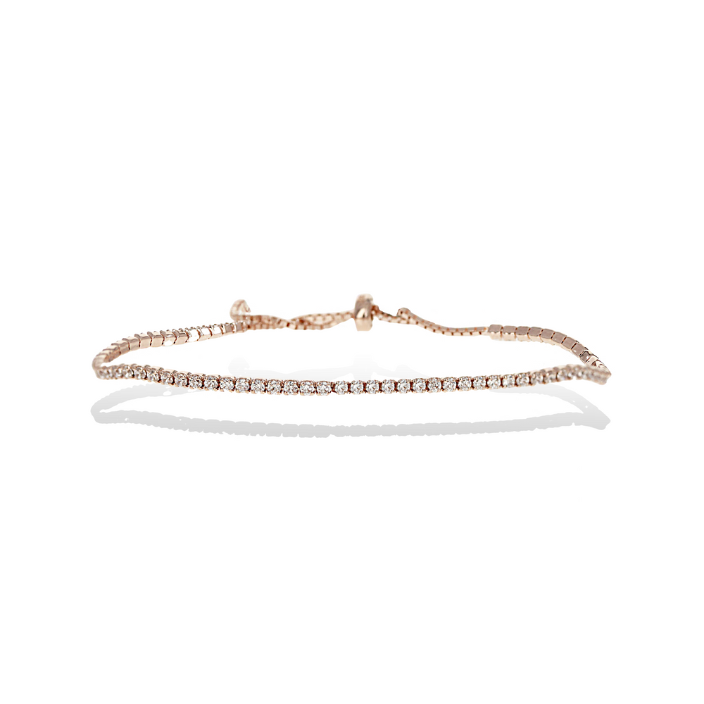 Delicate Diamond Inspired Rose Gold Tennis Bracelet | Alexandra Marks ...