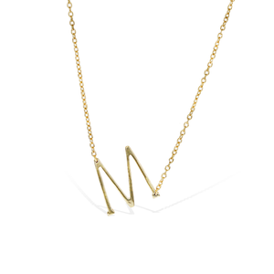 letter m necklace gold