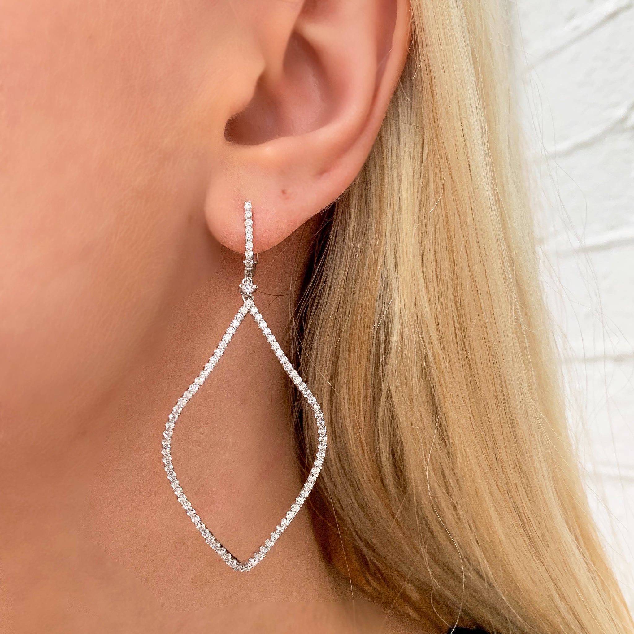 Diamond Shape Drop Earrings