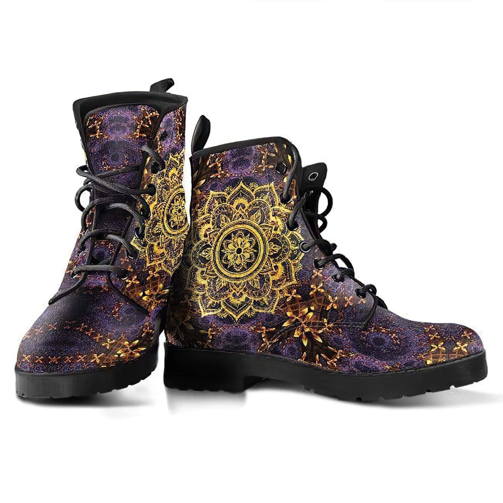 purple and gold boots