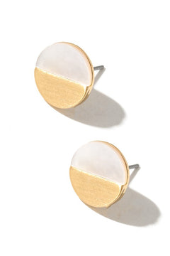 Half Stone Gold Earrings