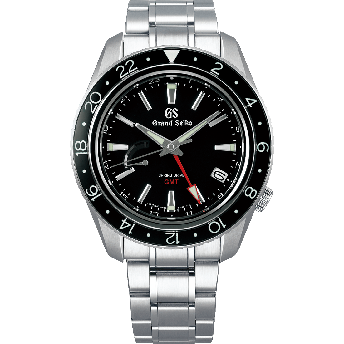 Grand Seiko Spring Drive GMT Stainless Steel Black Dial