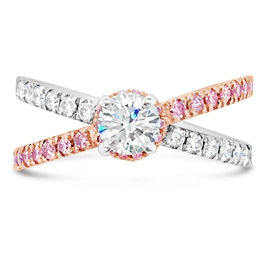 18k RG Pink-White Diamond Ring NK28687PK-18WR