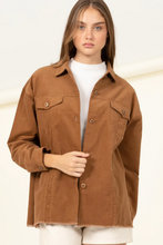 Perfect Company Brown Frayed Corduroy Shacket