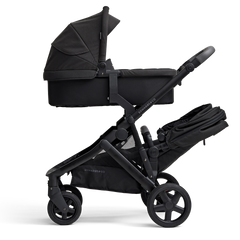 Carry Cot on Upper Adapters with Second Seat on Olive