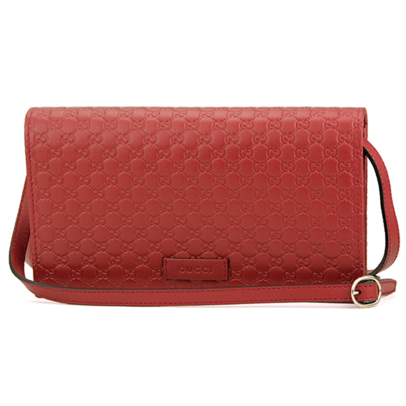 NEW Gucci Red Micro GG Guccissima Wallet Crossbody Bag Purse – Fin and Mo
