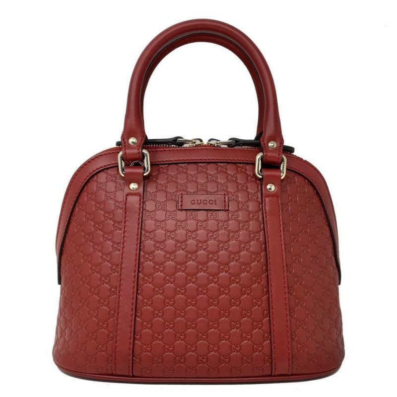 NEW Gucci Red Mini Convertible Micro GG Guccissima Dome Leather Satche –  Fin and Mo
