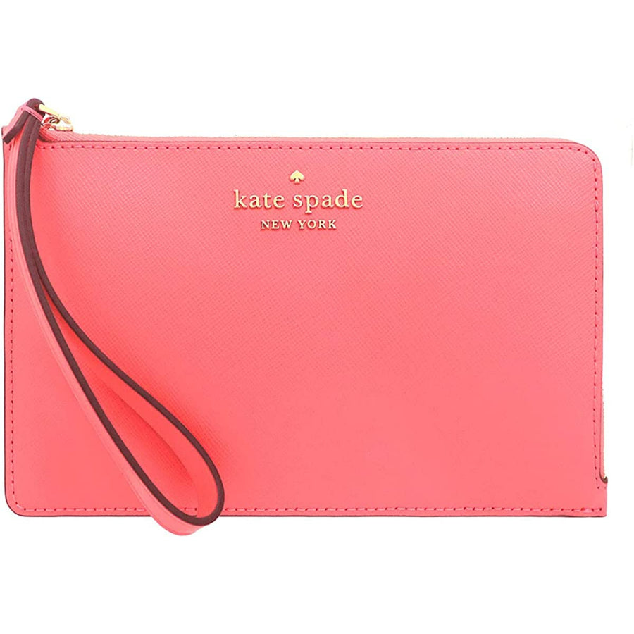 NEW Kate Spade Garden Pink Staci Medium L-Zip Leather Wristlet Clutch – Fin  and Mo