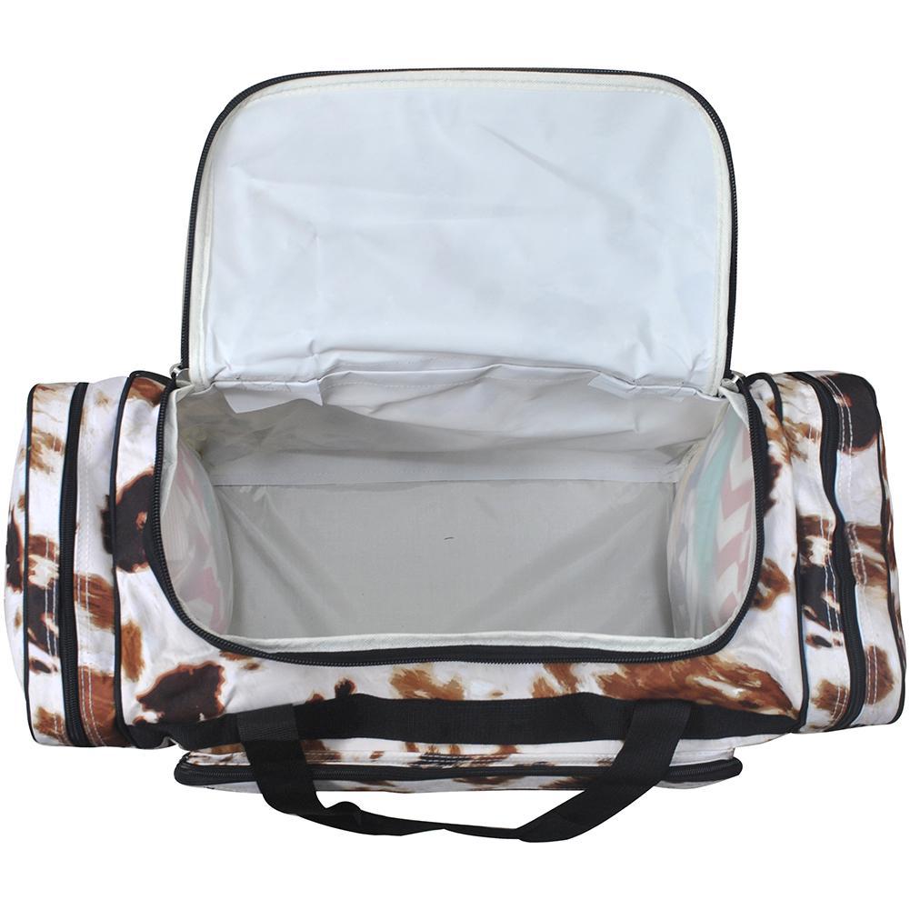 cow print duffle bag