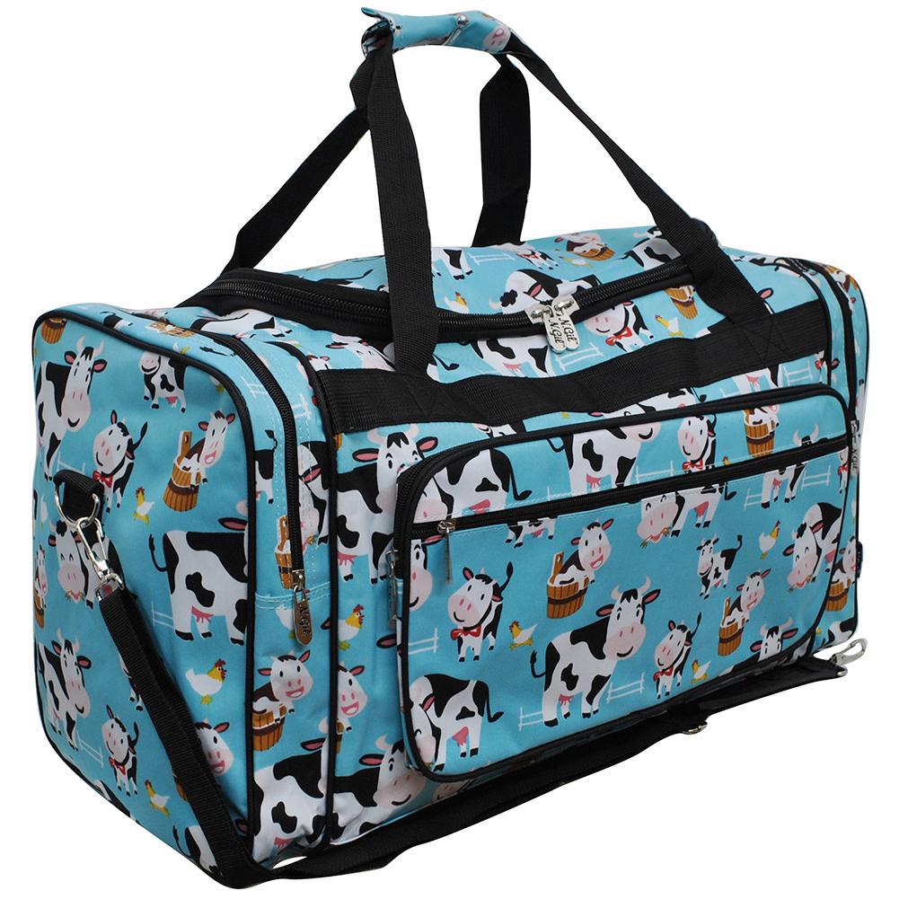 cow print duffle bag