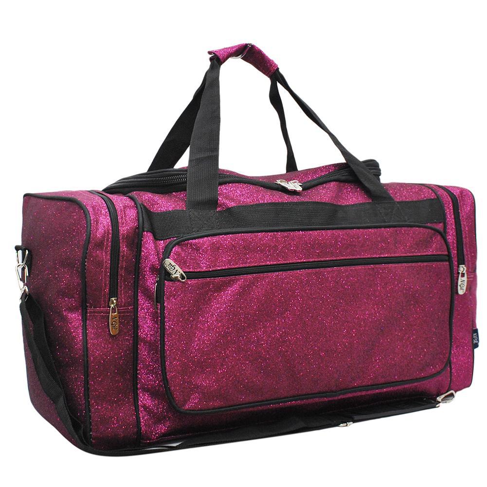 Low-Cost Wholesale Hot Pink Glitter NGIL Canvas 23&quot; Duffle Bag In Bulk | 0 ...