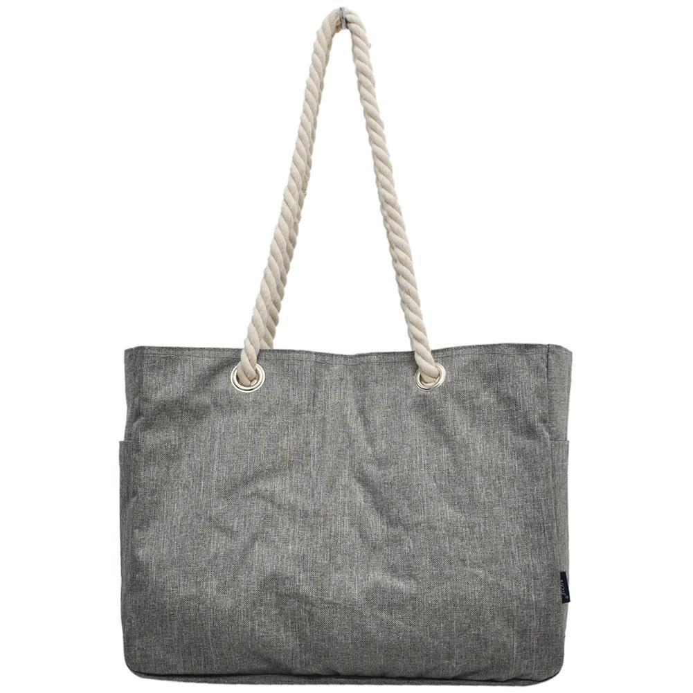 large gray tote bag