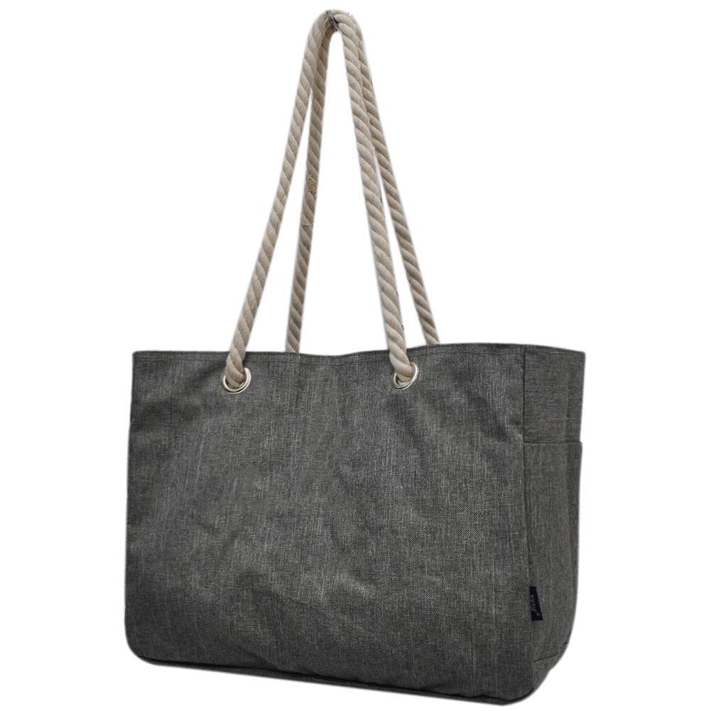 canvas beach tote with rope handles