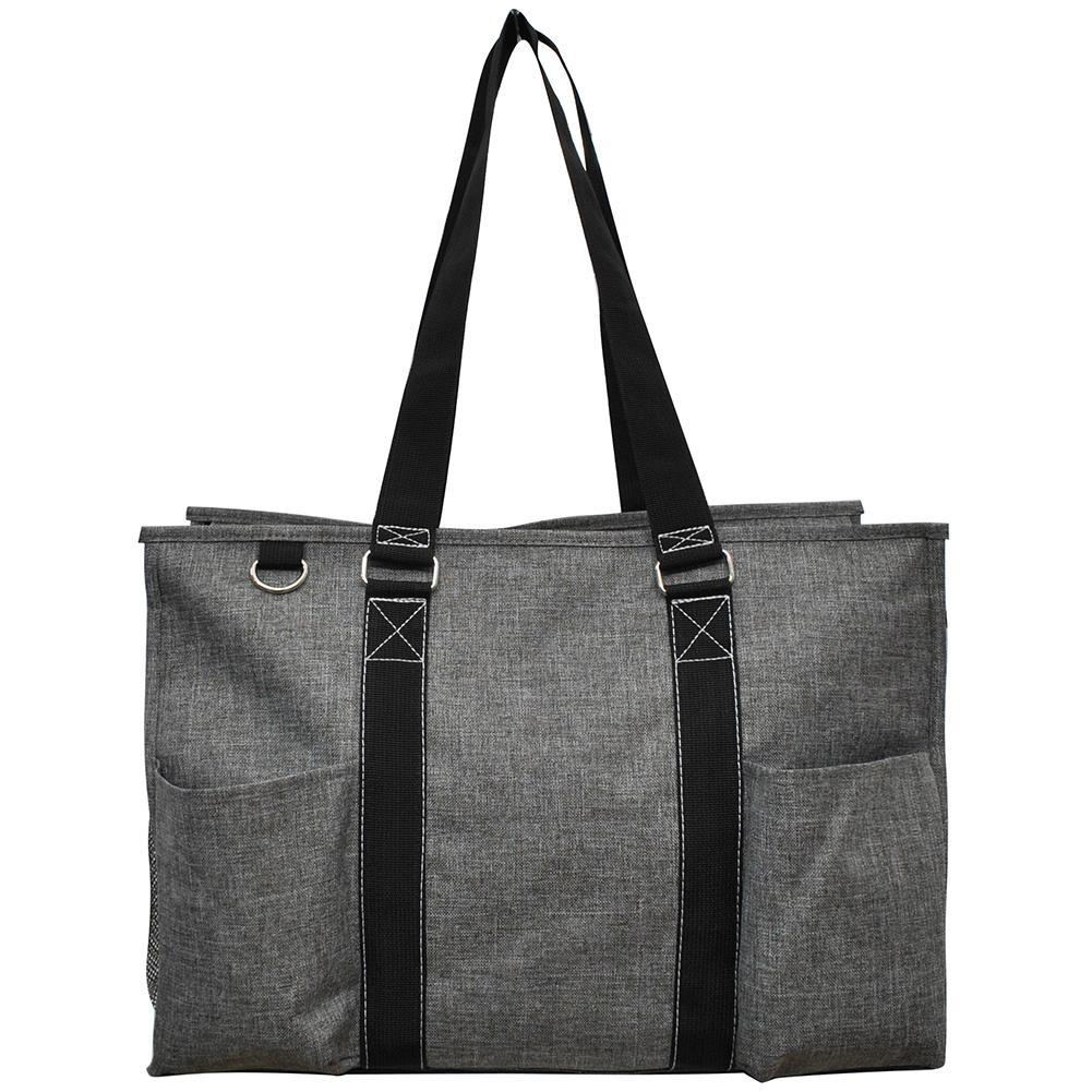 Crosshatch Gray NGIL Zippered Caddy Large Organizer Tote Bag ...