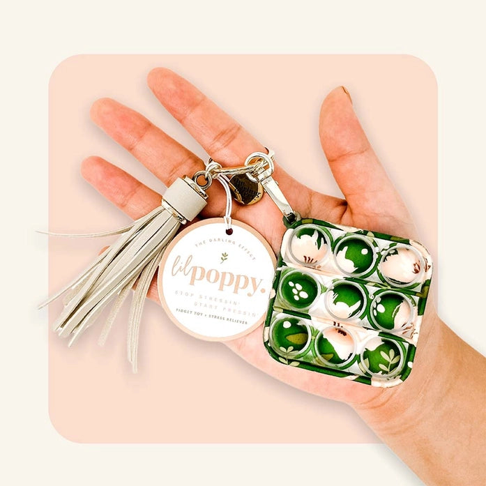 Lil' Poppy - Keychain Bubble Pop It Fidget Toy - Dark Green