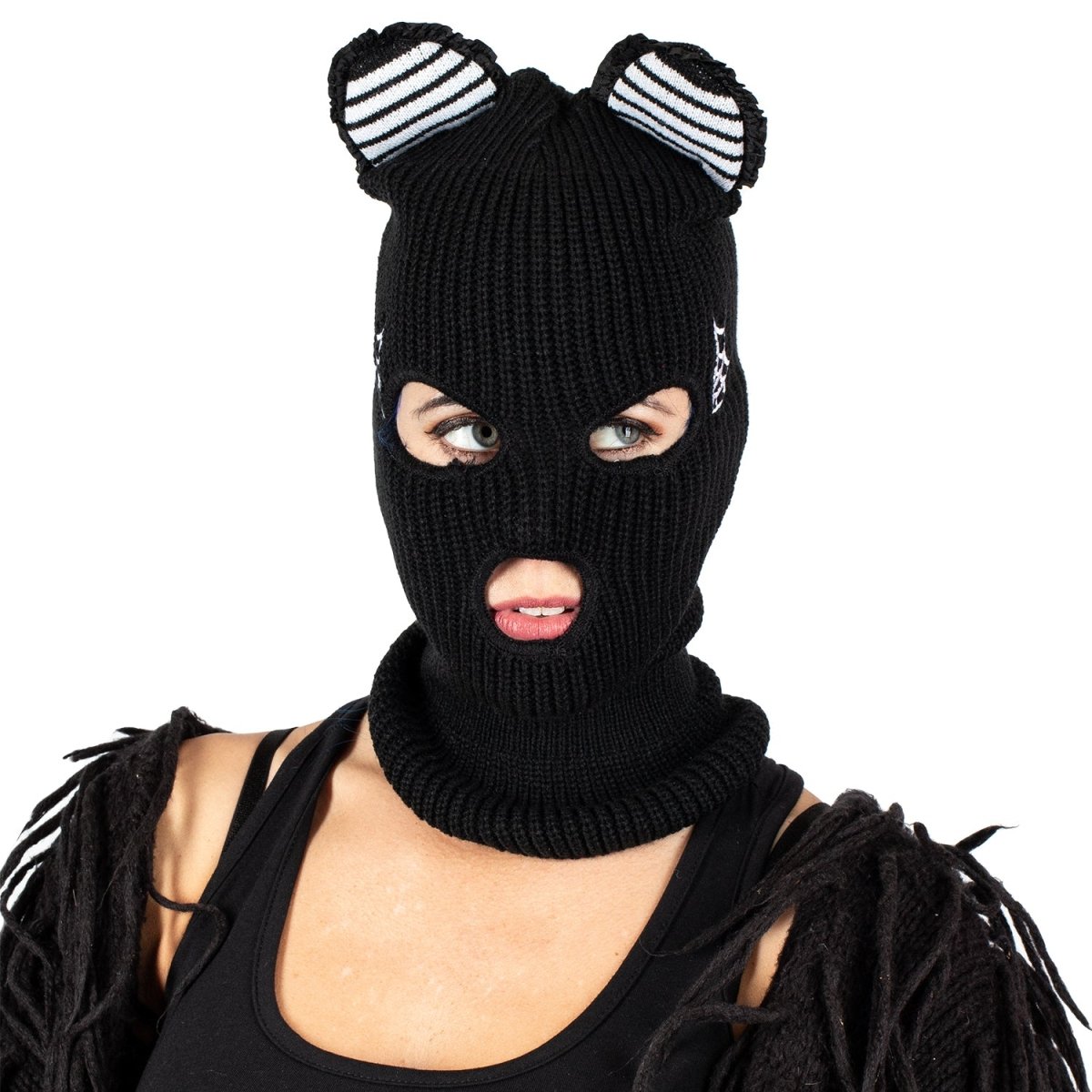 Skull Biohazard Black Ski Mask