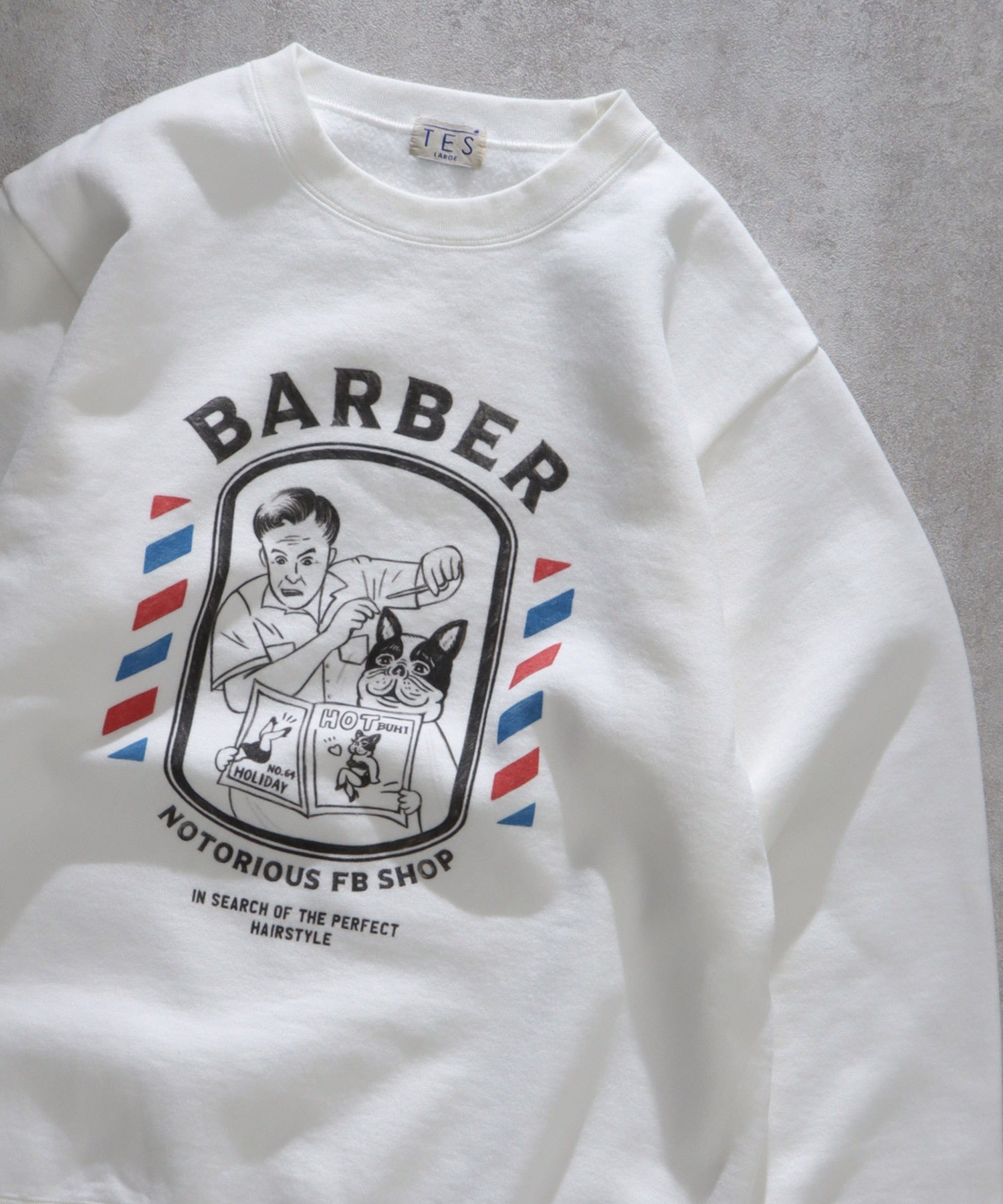 TES HUNTINGTON BARBER CREWNECK SWEAT / クルーネックスウェット