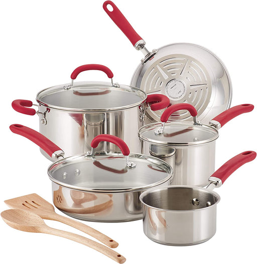 Rachael Ray Create Delicious 8-pc. Stacking Cookware Set, Red