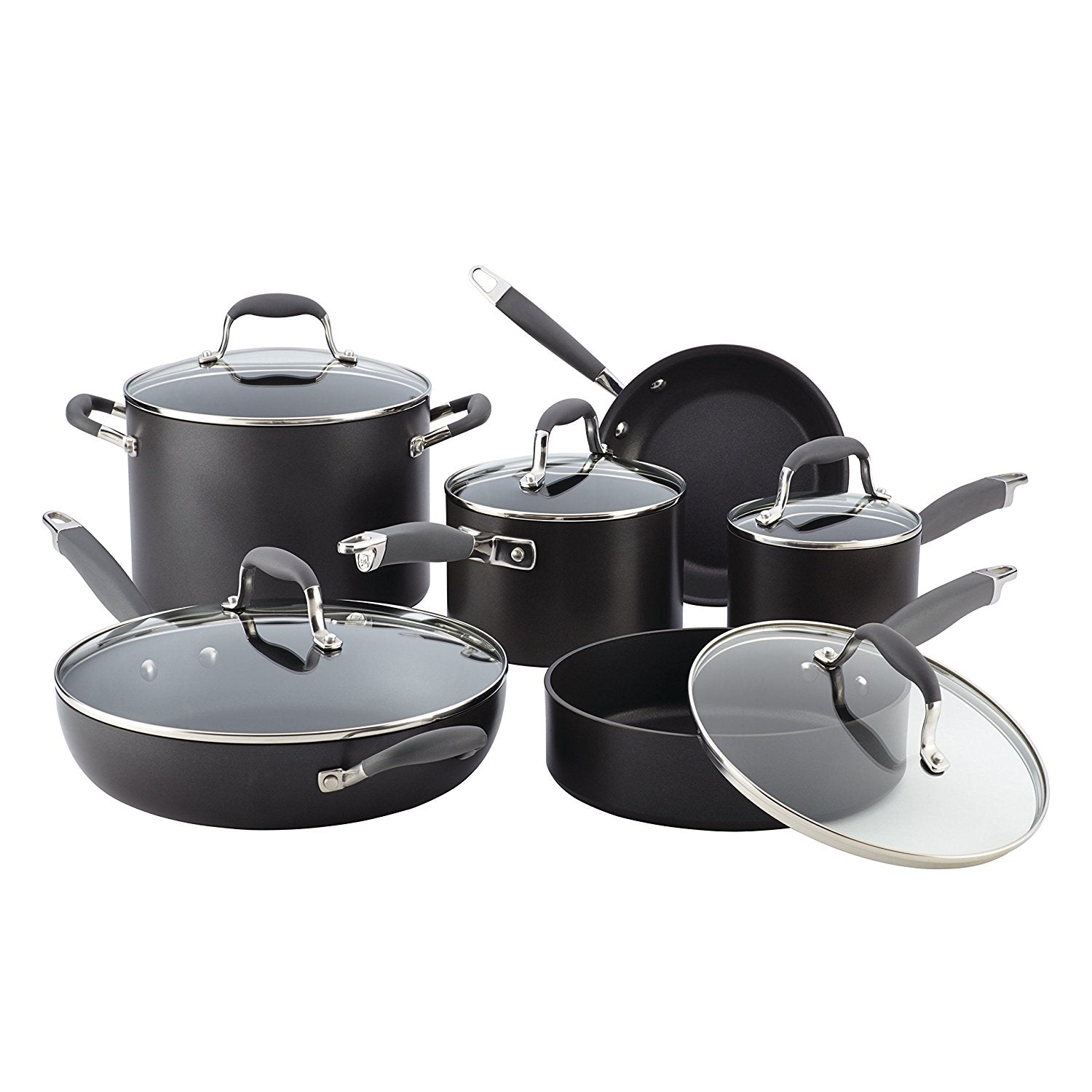 Anolon Advanced Hard Anodized Nonstick 11 Piece Cookware Set Gray