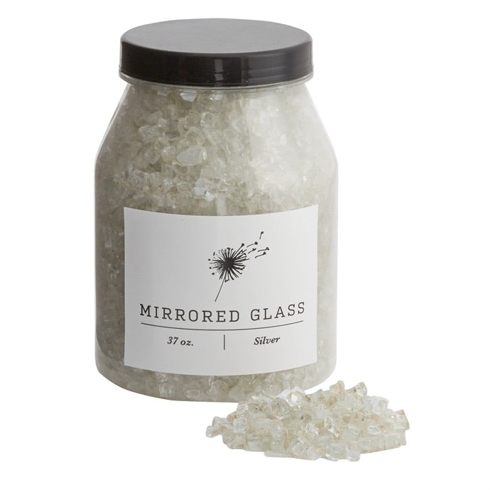 Crushed Glass -Silver Mirrored
