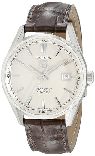 Tag Heuer Carrera Calibre 5 Silver Dial Auto Men Watch WAR211B.FC6181