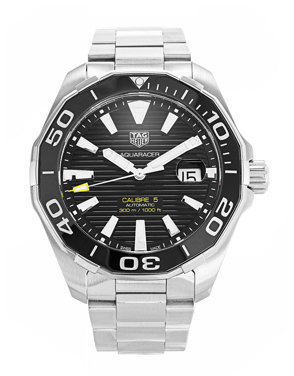 Tag Heuer Aquaracer Calibre 5 Black Dial Auto Men Watch WAY201A.BA0927