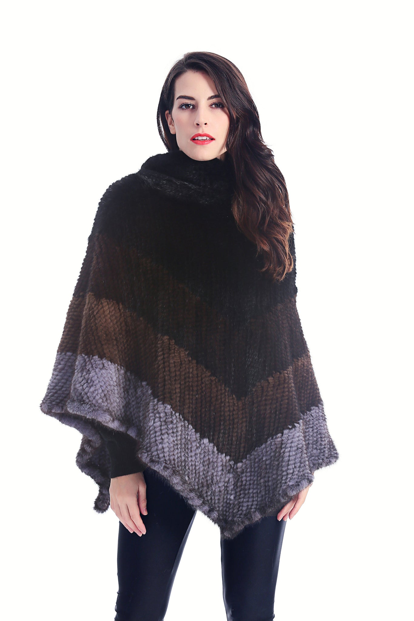 Buy Knitted Mink Poncho Online | New York