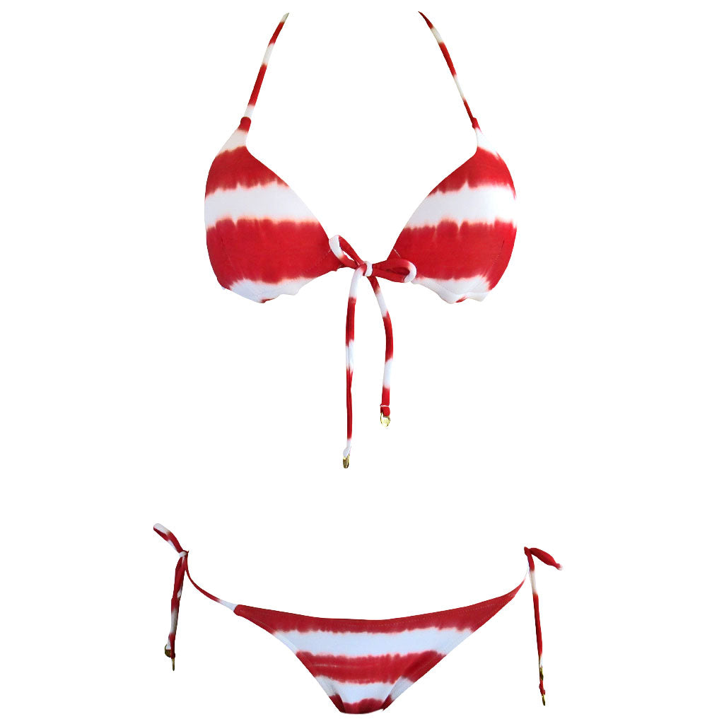 Red and White Stripe Bikini - Zuzu Swim - Agua Doce