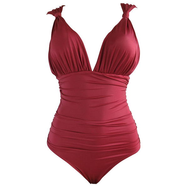 Deep Red One Piece Ladies Swimsuit - Zuzu Swim - Brigitte