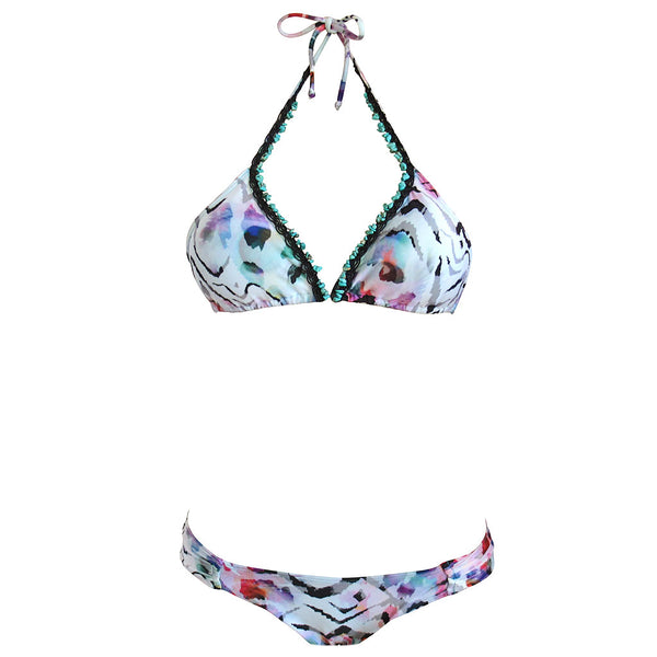 Jewel Tone Print & Turquoise Stone Bikini - Zuzu Swim - Brigitte