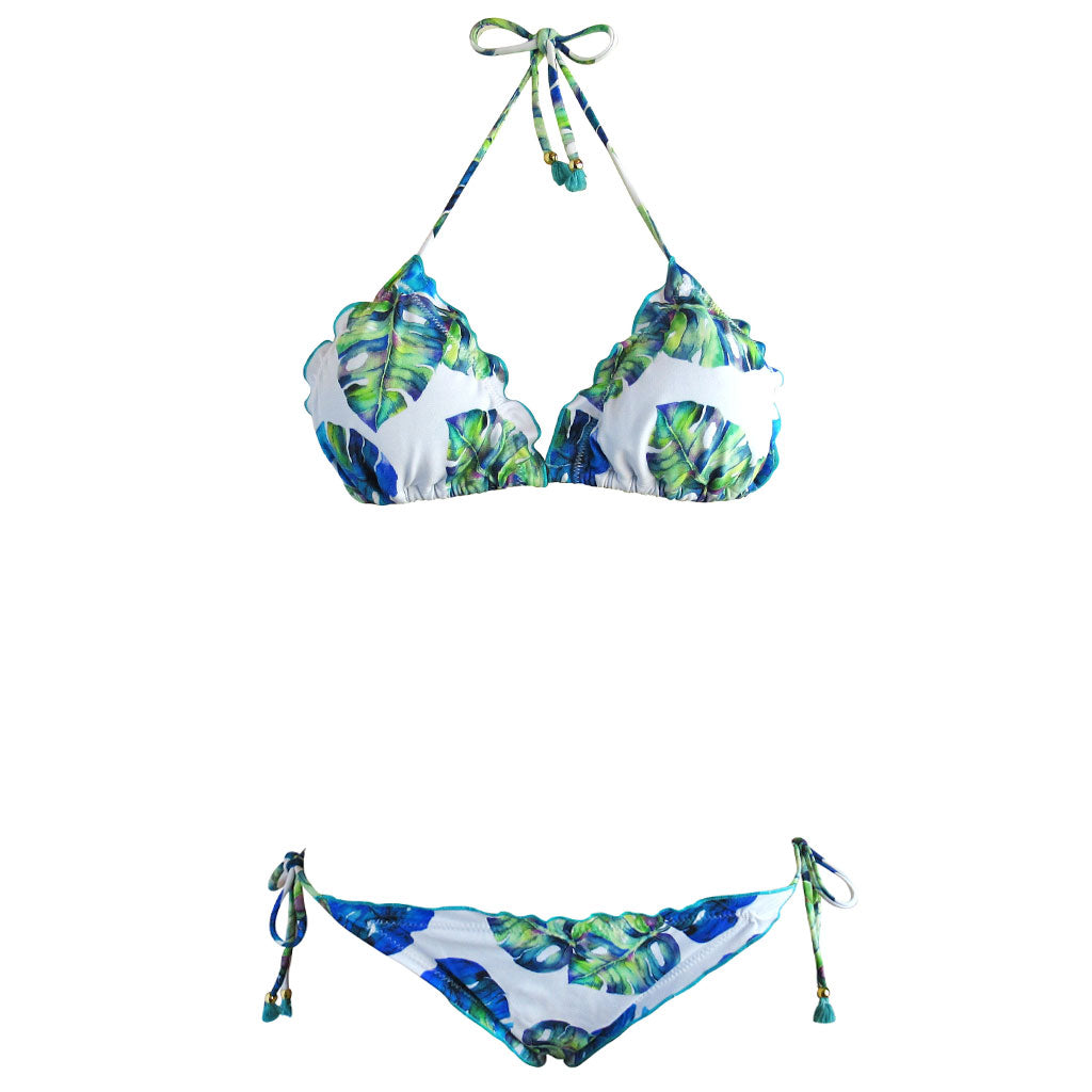 Tropical Palm Brazilian Ripple Bikini - Zuzu Swim - Brigitte