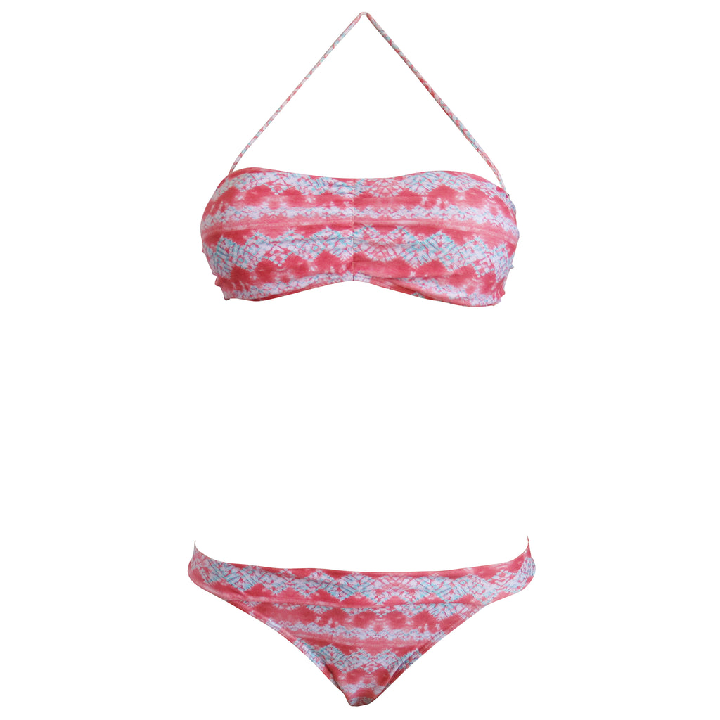 Pink and Blue Bandeau Bikini - Zuzu Swim - Brigitte