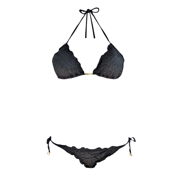 Pretty Black Lace Triangle Bikini - Zuzu Swim - Cia.Maritima