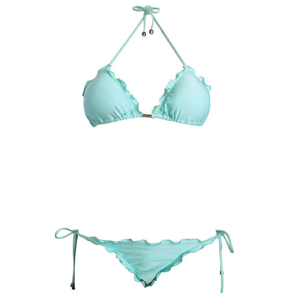 Tiffany Turquoise Ruched Bottom Ripple Bikini - Zuzu Swim - La Sirene