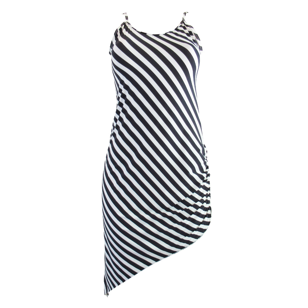 Liquido Black and White Stripe Cover Up